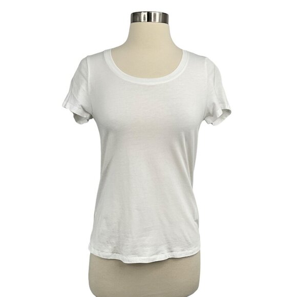 Quince Cotton Modal Crew Neck Tee Shirt White Size S Short Sleeve Round Neck - Picture 1 of 9